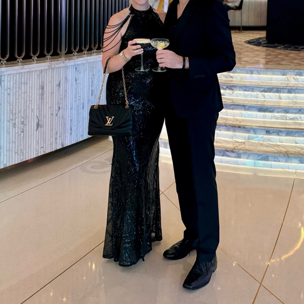 Elegant Black Sequin Gown